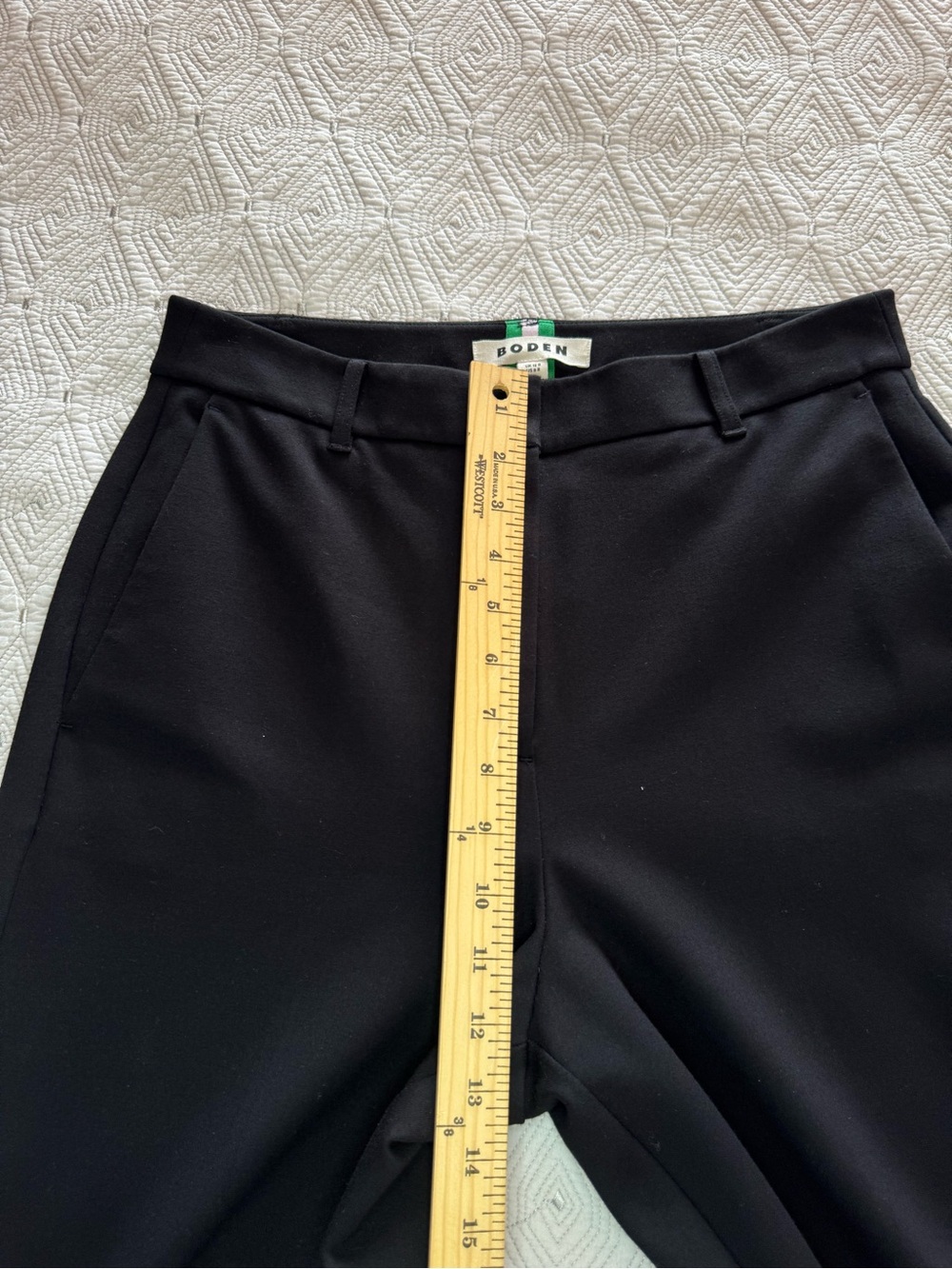 Boden Belgravia Ponte Pants Black Wide Leg Trousers Size 8 - Picture 11 of 15